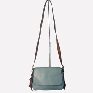Fossil Blue Leather Crossbody Bag